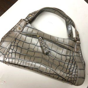 Women Monsac Leather structured handbag crock embossed NWOT